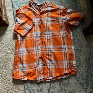 Orange Plaid Men's Shirt